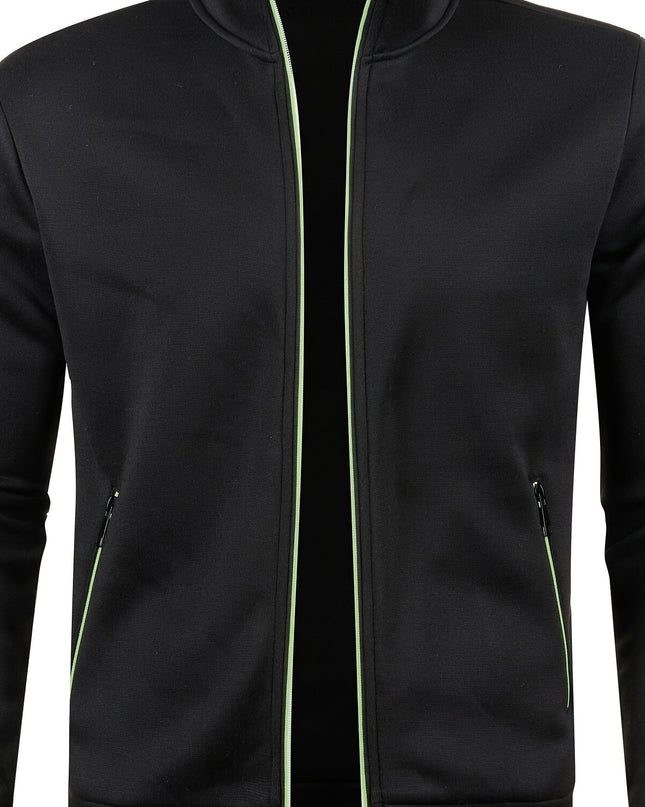 Men's Full Zip Cardigan - Elegant Mid Stretch Sweater Coat
