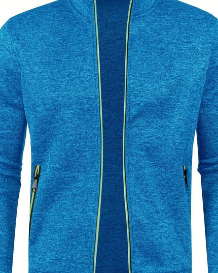Men's Full Zip Cardigan - Elegant Mid Stretch Sweater Coat