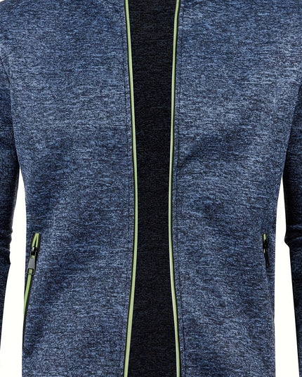 Men's Full Zip Cardigan - Elegant Mid Stretch Sweater Coat