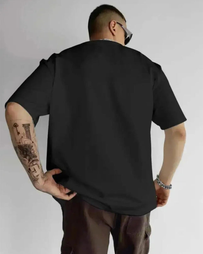 Men's Graphic T-Shirt - Casual Round Neck with Geometric Design