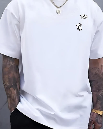 Men's Graphic T-Shirt - Casual Round Neck with Geometric Design