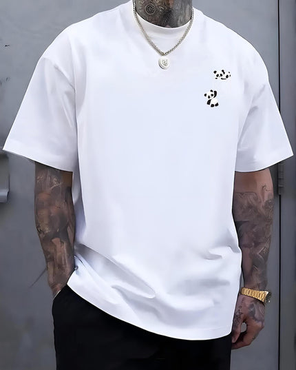 Men's Graphic T-Shirt - Casual Round Neck with Geometric Design