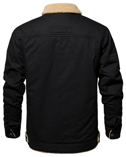 Men's Heavy-Duty Winter Jacket - Vintage Trucker Style & Multi-Pockets