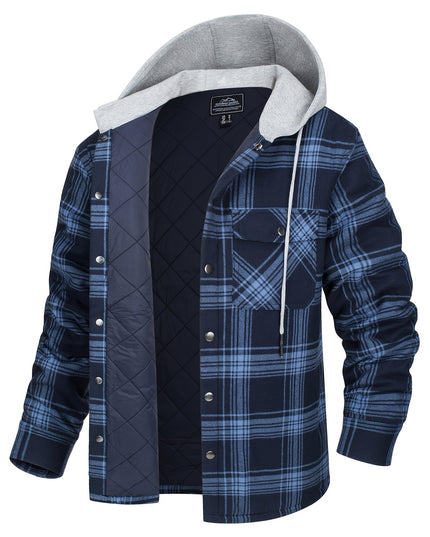 Men's Heavyweight Plaid Hooded Jacket - Cozy & Stylish Winter Wear