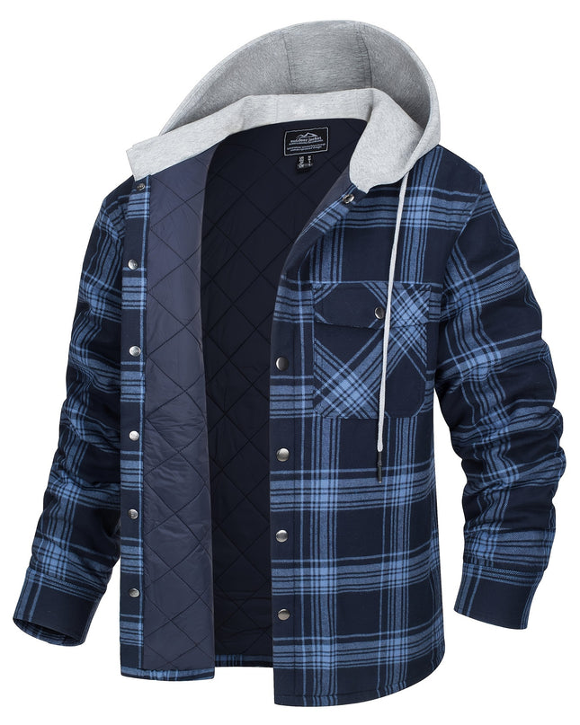 Men's Heavyweight Plaid Hooded Jacket - Cozy & Stylish Winter Wear