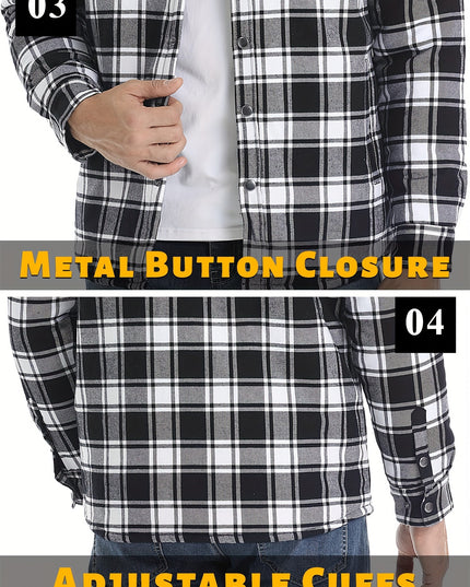 Men's Heavyweight Winter Jacket - Windproof Thermal Flannel Coat