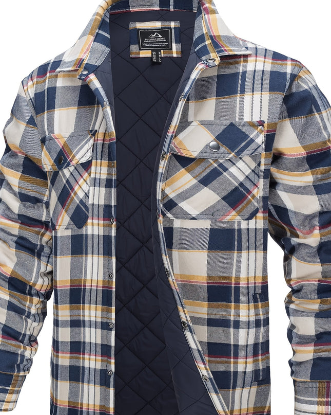 Men's Heavyweight Winter Jacket - Windproof Thermal Flannel Coat