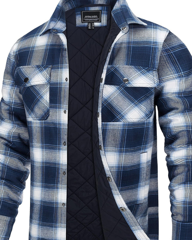Men's Heavyweight Winter Jacket - Windproof Thermal Flannel Coat