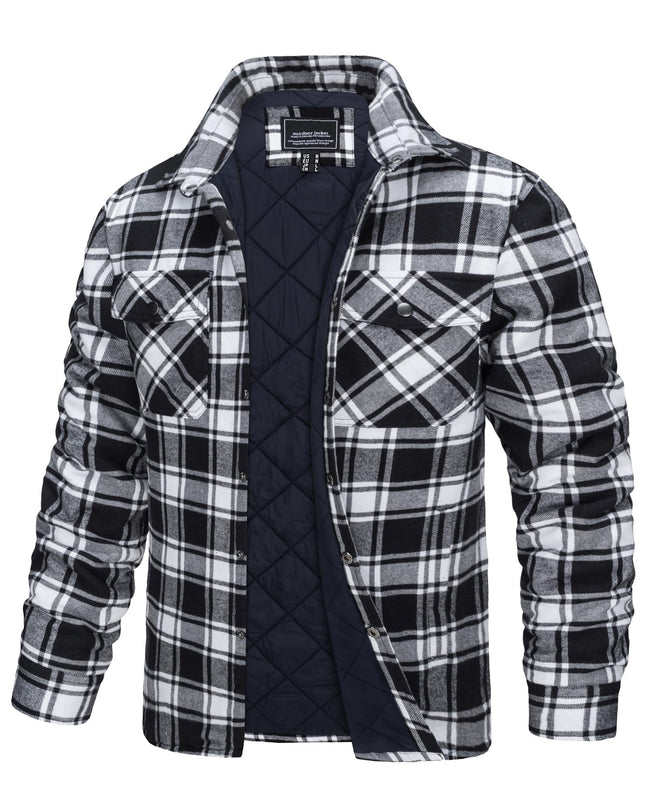 Men's Heavyweight Winter Jacket - Windproof Thermal Flannel Coat