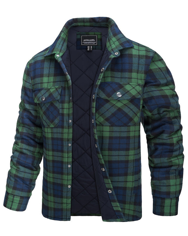 Men's Heavyweight Winter Jacket - Windproof Thermal Flannel Coat