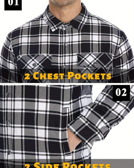 Men's Heavyweight Winter Jacket - Windproof Thermal Flannel Coat