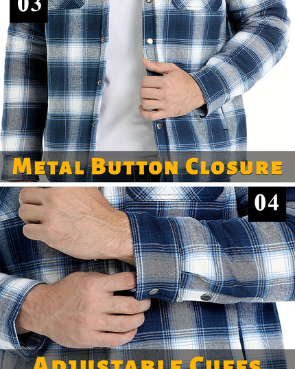 Men's Heavyweight Winter Jacket - Windproof Thermal Flannel Coat