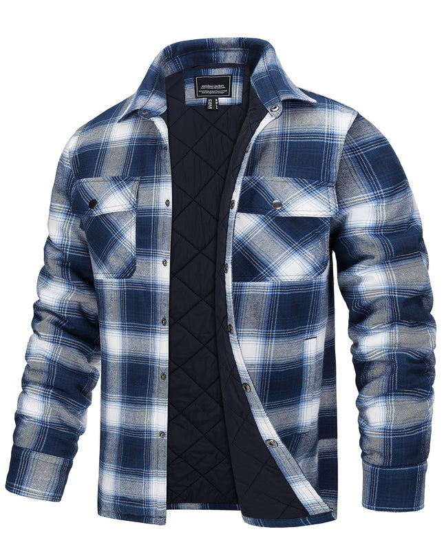 Men's Heavyweight Winter Jacket - Windproof Thermal Flannel Coat