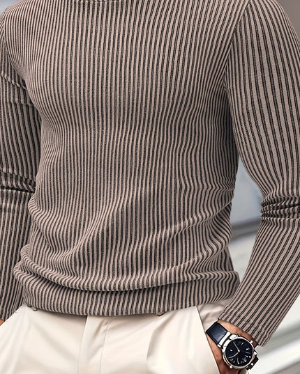 Men's Knit Sweater - Casual Spring/Autumn Ribbed Top