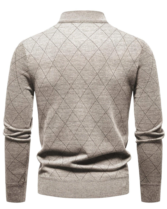 Men's Knitted Jacket - 1/4 Zip, Casual & Warm for Fall/Winter