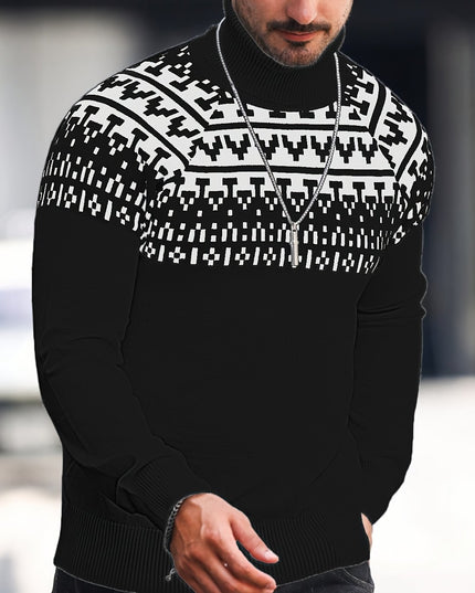 Men's Knitted Pullover - Casual Turtle Neck for Fall/Winter