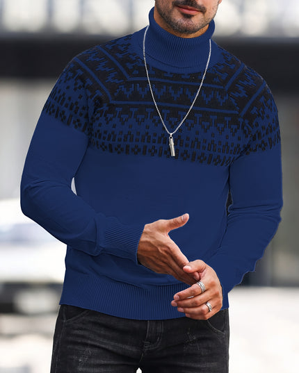 Men's Knitted Pullover - Casual Turtle Neck for Fall/Winter