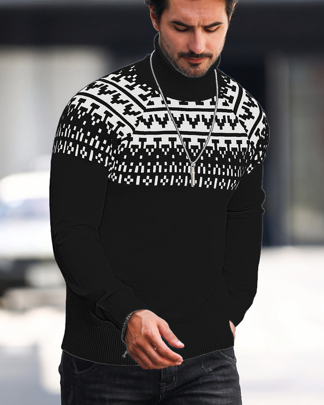 Men's Knitted Pullover - Casual Turtle Neck for Fall/Winter