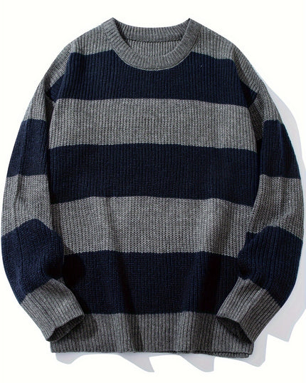 Men's Knitted Pullover Sweater - Soft, Warm Casual Top