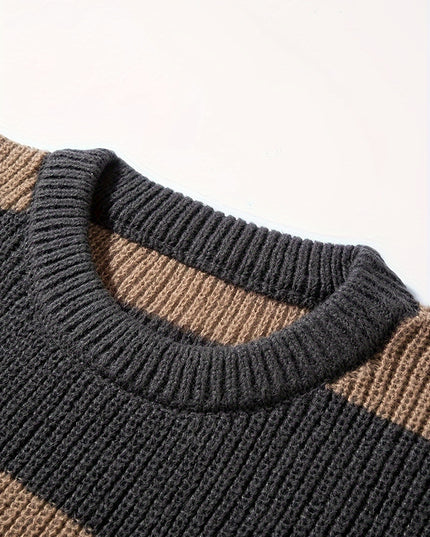 Men's Knitted Pullover Sweater - Soft, Warm Casual Top