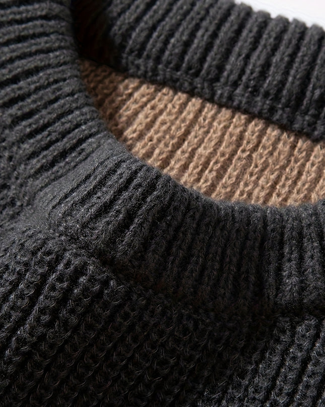 Men's Knitted Pullover Sweater - Soft, Warm Casual Top
