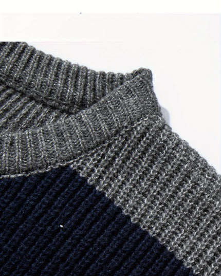 Men's Knitted Pullover Sweater - Soft, Warm Casual Top