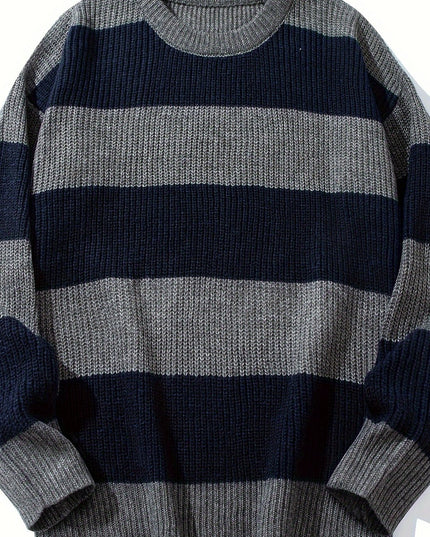 Men's Knitted Pullover Sweater - Soft, Warm Casual Top