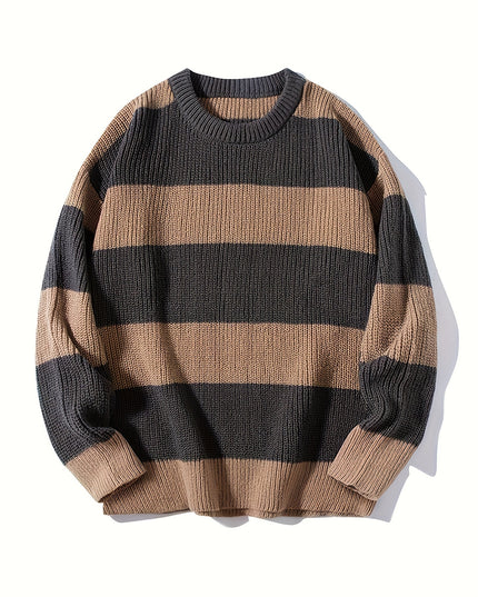 Men's Knitted Pullover Sweater - Soft, Warm Casual Top