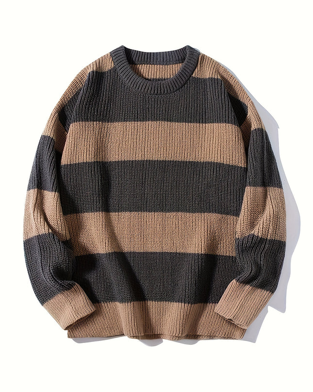 Men's Knitted Pullover Sweater - Soft, Warm Casual Top
