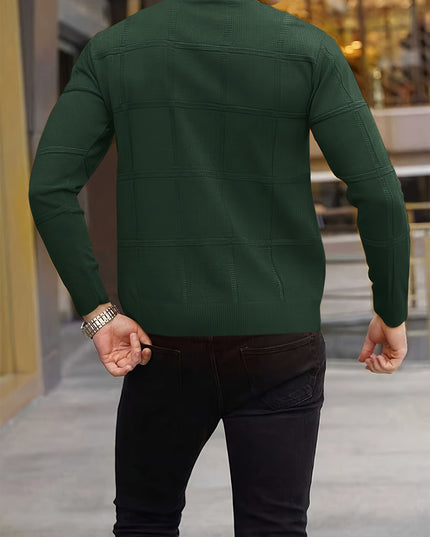 Men's Knitted Pullover Sweater - Warm Stand-Up Collar Top