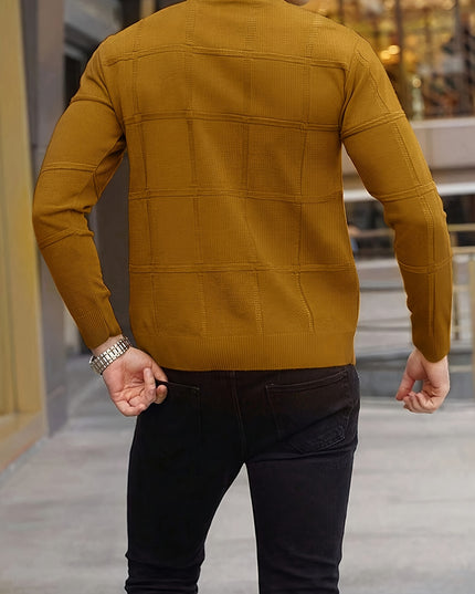 Men's Knitted Pullover Sweater - Warm Stand-Up Collar Top
