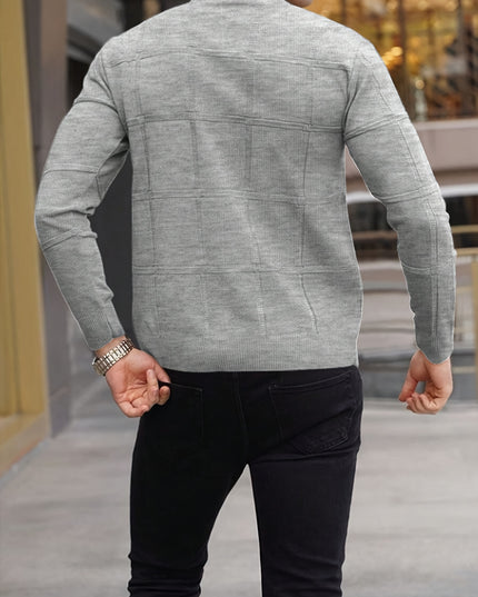 Men's Knitted Pullover Sweater - Warm Stand-Up Collar Top