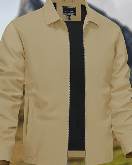 Men's Lightweight Business Casual Jacket - Stylish Zip-Up Windbreaker