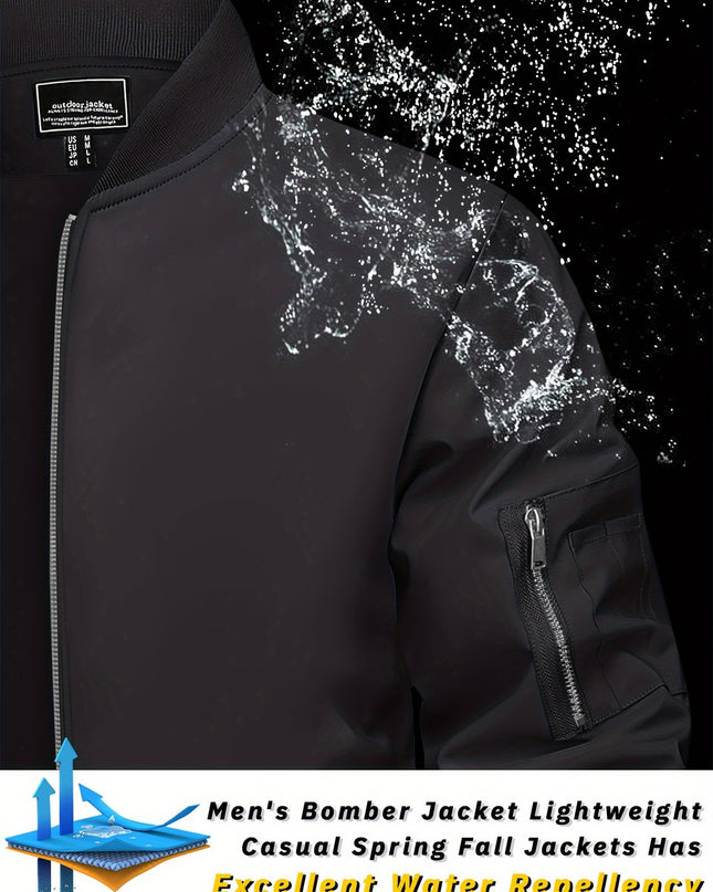 Men's Lightweight Casual Jacket - Windproof, Multi-Pocket Design