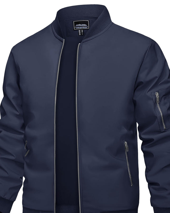 Men's Lightweight Casual Jacket - Windproof, Multi-Pocket Design