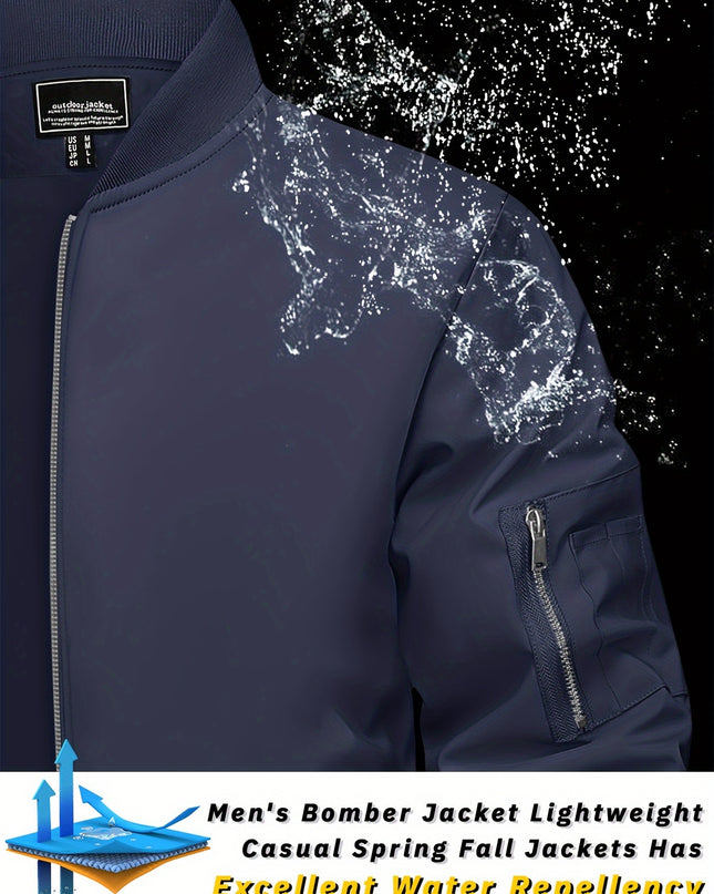 Men's Lightweight Casual Jacket - Windproof, Multi-Pocket Design