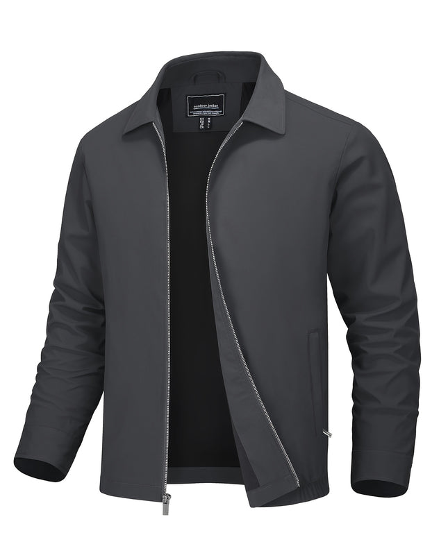 Men's Lightweight Casual Jacket - Windproof with Pockets