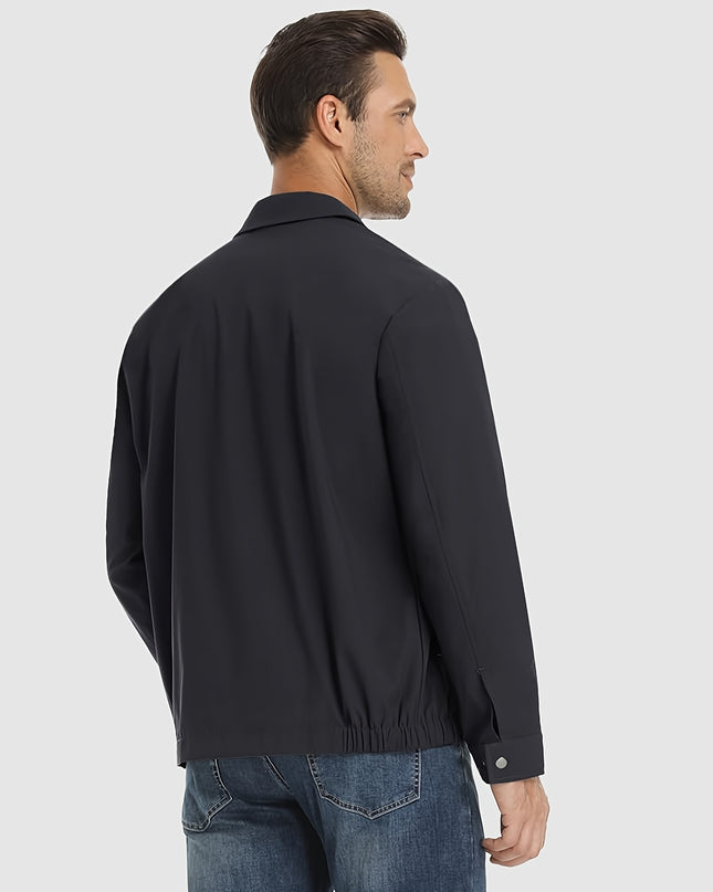 Men's Lightweight Casual Jacket - Windproof with Pockets