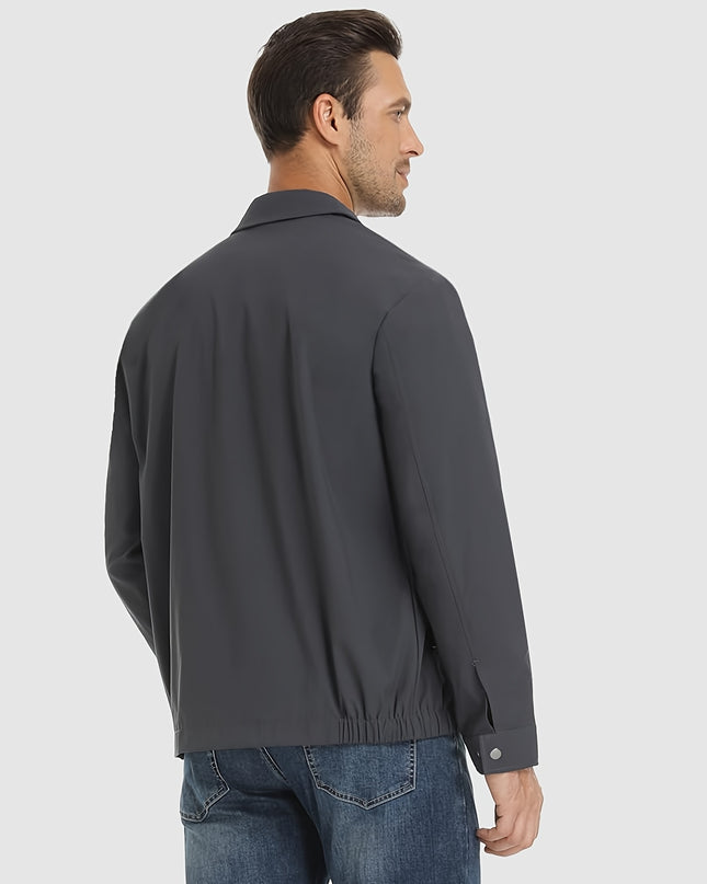 Men's Lightweight Casual Jacket - Windproof with Pockets