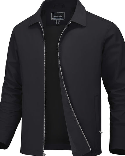 Men's Lightweight Casual Jacket - Windproof with Pockets