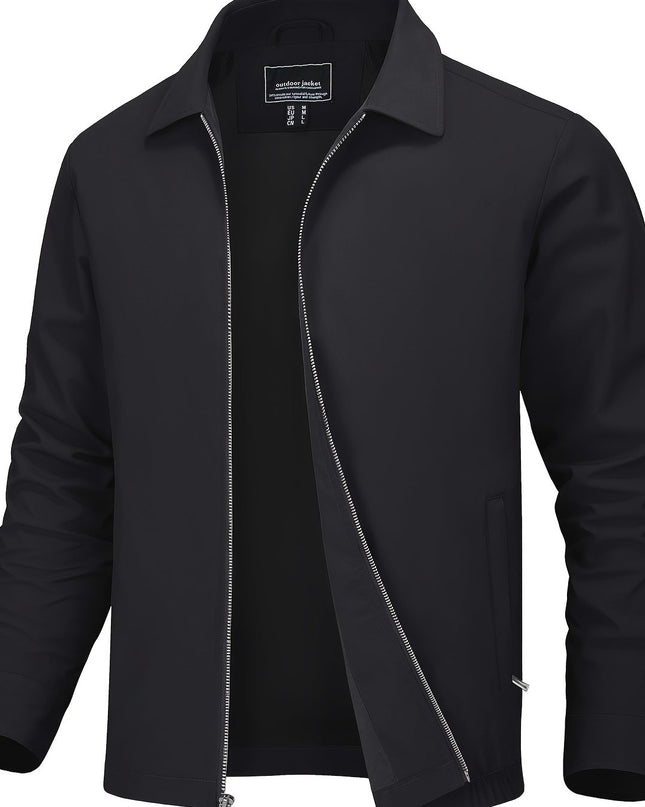 Men's Lightweight Casual Jacket - Windproof with Pockets