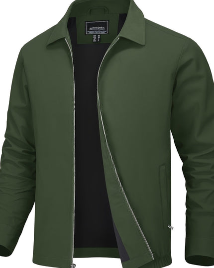 Men's Lightweight Casual Jacket - Windproof with Pockets
