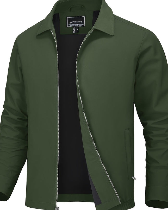 Men's Lightweight Casual Jacket - Windproof with Pockets