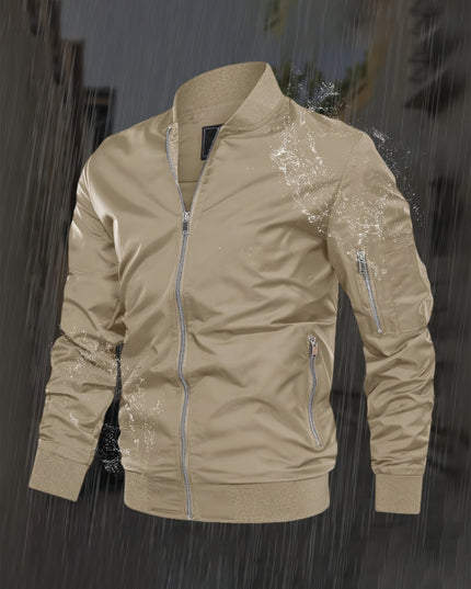Men's Lightweight Flight Jacket - Windproof, Multi-Pocket Design