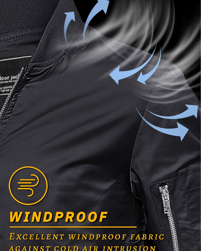 Men's Lightweight Flight Jacket - Windproof, Multi-Pocket Design