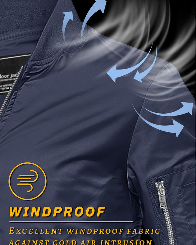 Men's Lightweight Flight Jacket - Windproof, Multi-Pocket Design