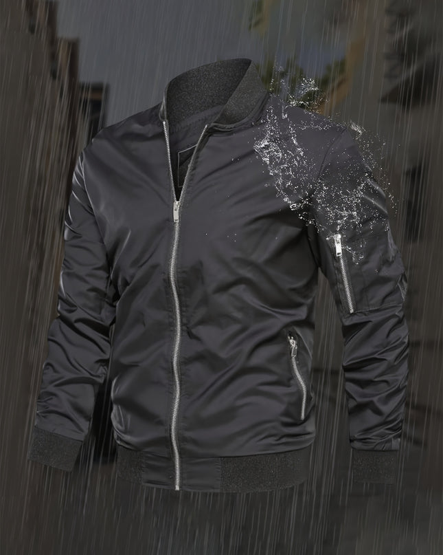 Men's Lightweight Flight Jacket - Windproof, Multi-Pocket Design