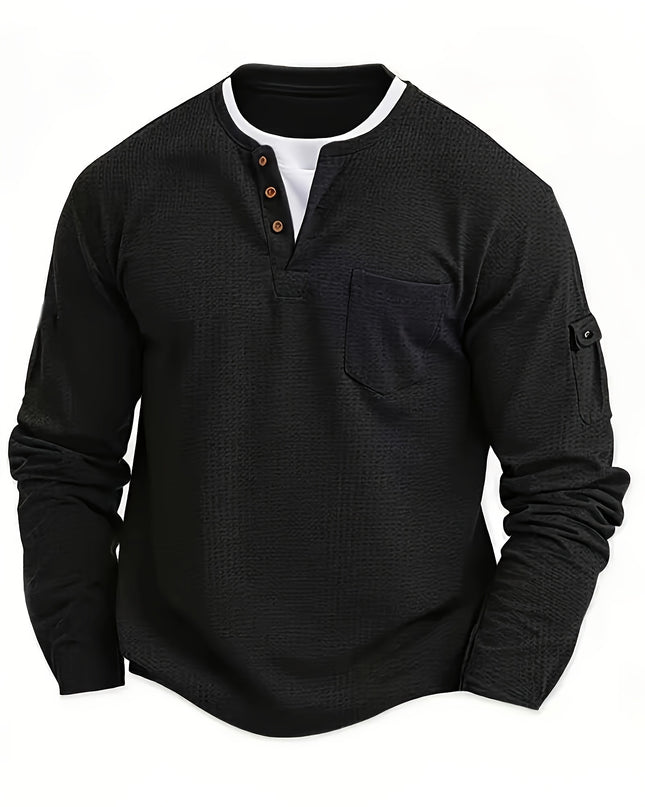 Men's Lightweight Sweatshirt - Casual Long Sleeve Top for Spring/Autumn