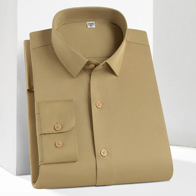 Men's Long Sleeve Casual Dress Shirt - Smooth, Wrinkle-Free Comfort