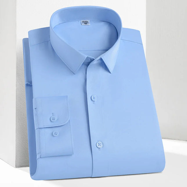 Men's Long Sleeve Casual Dress Shirt - Smooth, Wrinkle-Free Comfort